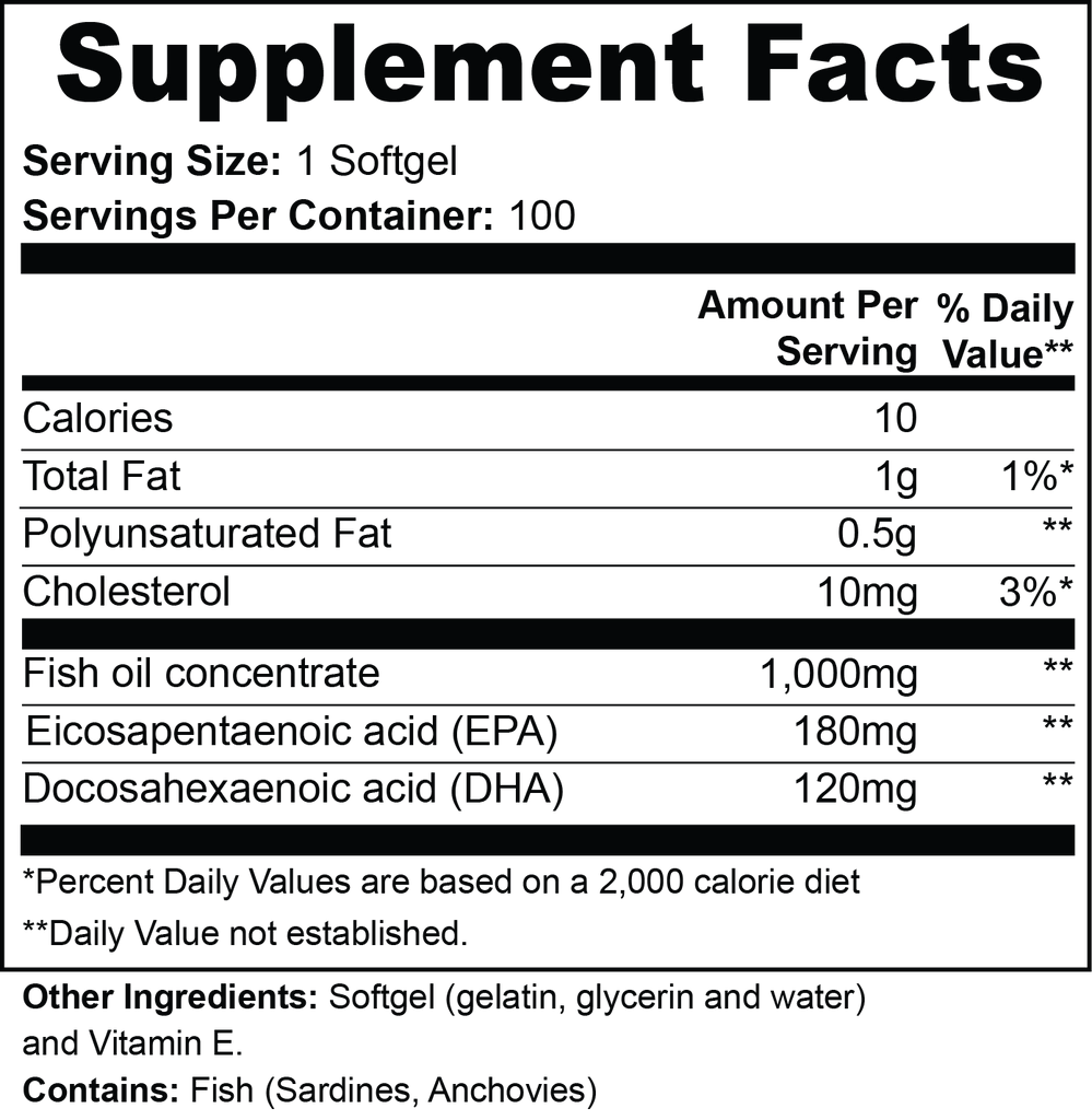 Omega-3 EPA 180mg + DHA 120mg